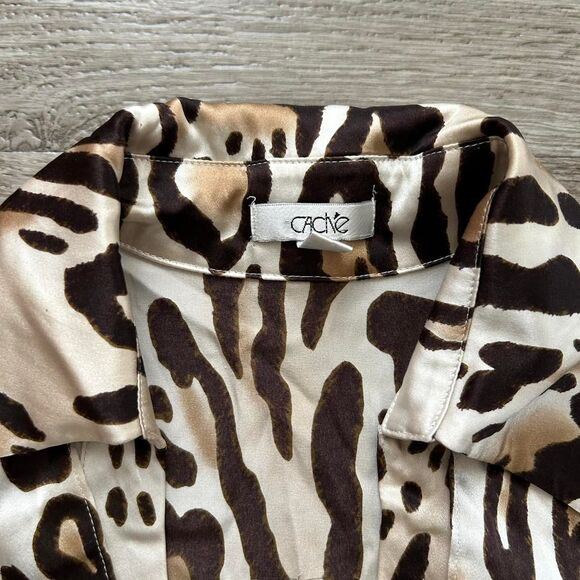 Cache Silk Leopard Print Blouse - Picture 8 of 8